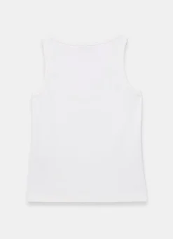 Best White Cotton Blend Scoop Neck Vest T-Shirts|T-Shirts