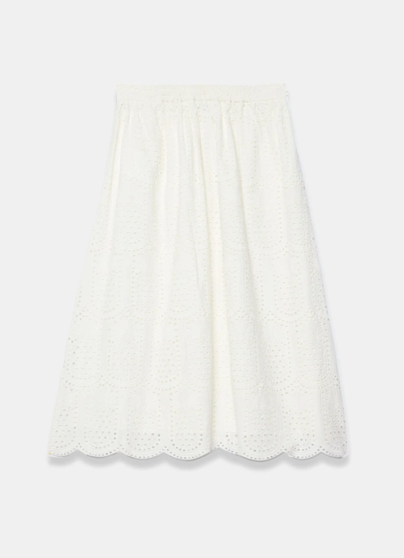 Best White Cotton Broderie Midi Skirt Midi Skirts|Skirts