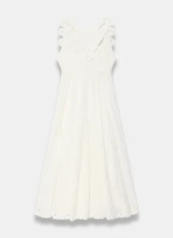 Sale White Cotton Floral Lace Midi Dress Midi Dresses|Mv Limited