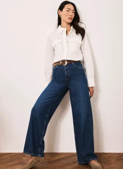 Discount White Cotton Scallop Detail Shirt Shirts & Blouses