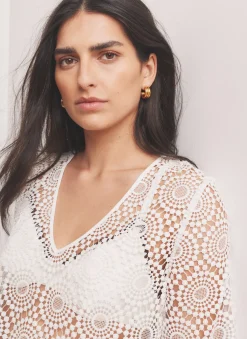 Best White Crochet Beach Mini Dress Summer Dresses|Mini Dresses