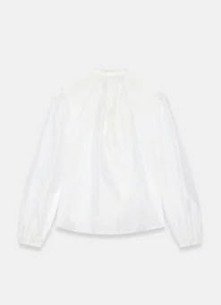Clearance White Floral Cutwork Detail Blouse Shirts & Blouses|All Tops