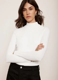 Outlet White High Neck Layering Top Essentials