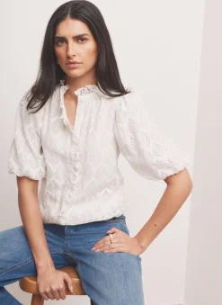 Sale Jacquard Ruffle Blouse All Tops|Tops