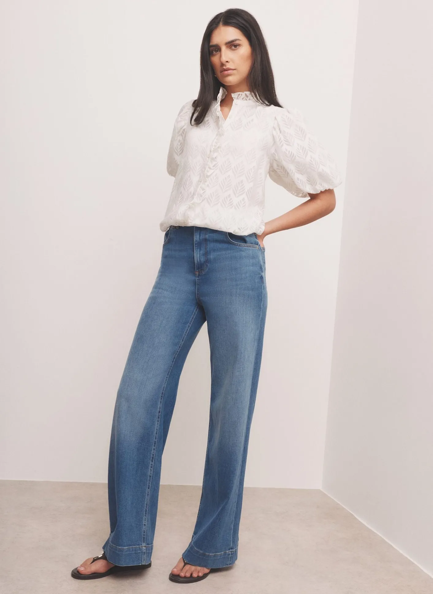 Sale Jacquard Ruffle Blouse All Tops|Tops