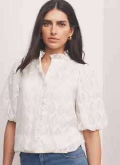 Sale Jacquard Ruffle Blouse All Tops|Tops