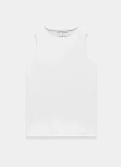 White Layering High Neck Vest T-Shirts|T-Shirts
