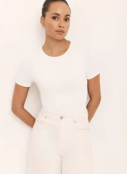 Clearance White Layering Short Sleeve Top Essentials