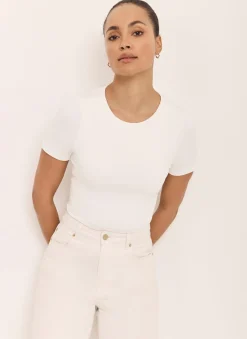 Clearance White Layering Short Sleeve Top Essentials