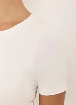 Clearance White Layering Short Sleeve Top Essentials
