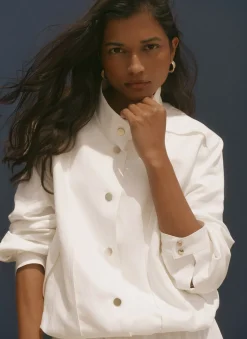 Best White Linen Blend Bomber Jacket Jackets