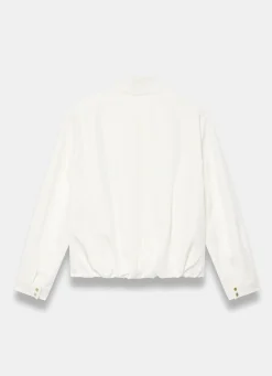 Best White Linen Blend Bomber Jacket Jackets