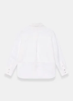 Online White Linen Blend Shirt Shirts & Blouses|All Tops