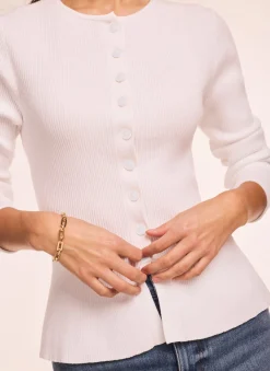White Peplum Knit Cardigan Cardigans|Jumpers & Cardigans