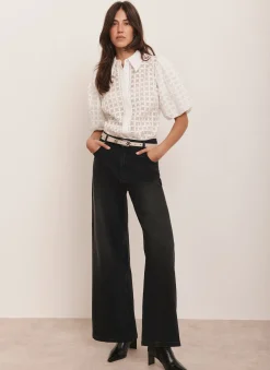 Hot White Petal Detail Shirt Shirts & Blouses