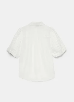 Hot White Petal Detail Shirt Shirts & Blouses