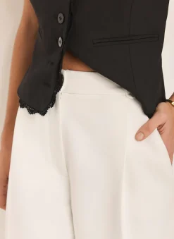 New White Pleated Wide Leg Trousers Wide Leg Trousers|Trousers