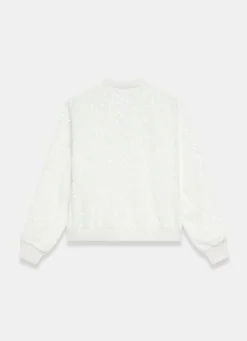 Clearance White Sequin Bomber Jacket Jackets
