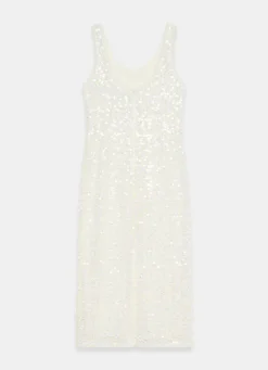 Discount White Sequin Mesh Midi Dress Summer Dresses|Midi Dresses