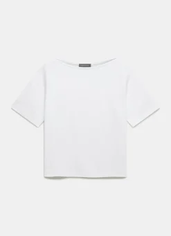 Online White Slash Neck T Shirt T-Shirts|T-Shirts