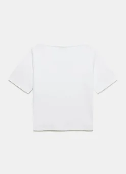 Online White Slash Neck T Shirt T-Shirts|T-Shirts