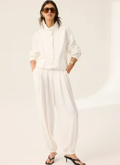 Hot White Soft Balloon Trousers Trousers