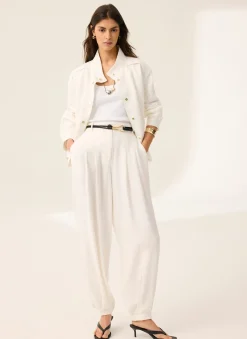 Hot White Soft Balloon Trousers Trousers