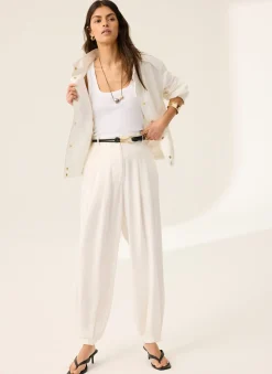 Hot White Soft Balloon Trousers Trousers