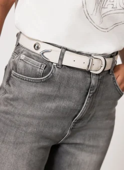 Clearance White Statement Leather Belt Belts