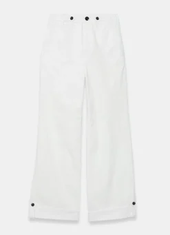 Sale White Utility Chino Wide Leg Trousers Wide Leg Trousers|Trousers