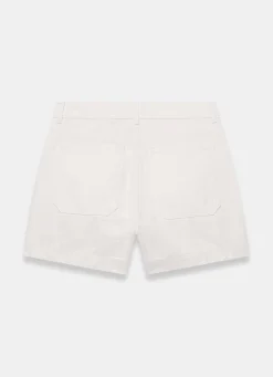 Sale White Utility Pocket Detail Denim Shorts Wide Leg Trousers|Shorts