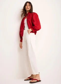 Sale White Washed Barrel Leg Chino Trousers Trousers
