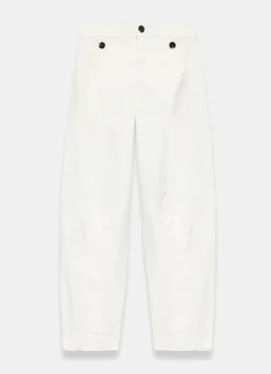 Sale White Washed Barrel Leg Chino Trousers Trousers