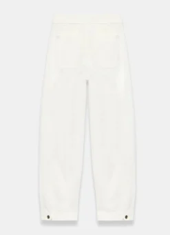 Sale White Washed Barrel Leg Chino Trousers Trousers
