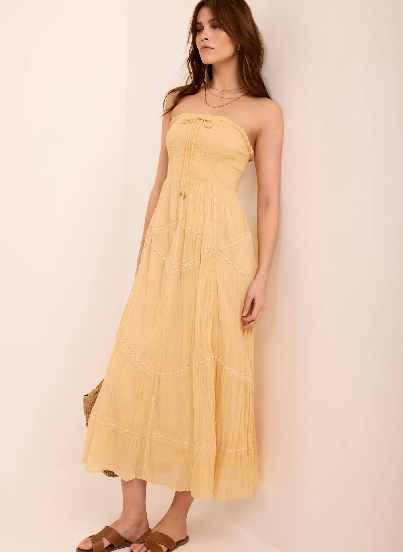 Best Cotton Bandeau Midi Dress Summer Dresses|Midi Dresses