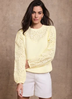 Online Cotton Blend Broderie Sweatshirt Sweatshirts|Sweatshirts