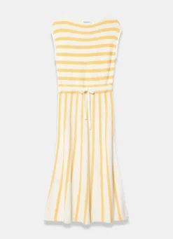Best Cotton Blend Striped Midi Dress Summer Dresses|Midi Dresses
