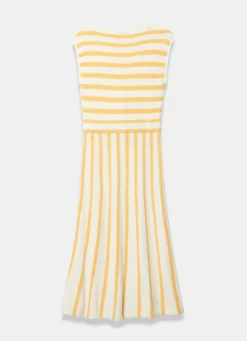 Best Cotton Blend Striped Midi Dress Summer Dresses|Midi Dresses