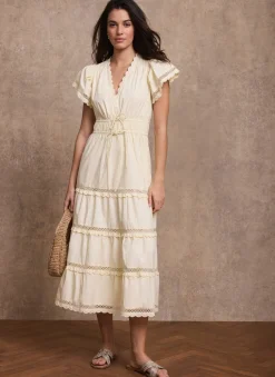 Discount Cotton Ruffle Maxi Dress Summer Dresses|Maxi Dresses
