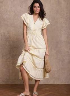 Discount Cotton Ruffle Maxi Dress Summer Dresses|Maxi Dresses