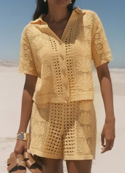 Discount Crochet Shell Shirt All Tops|Tops