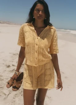 Discount Crochet Shell Shirt All Tops|Tops