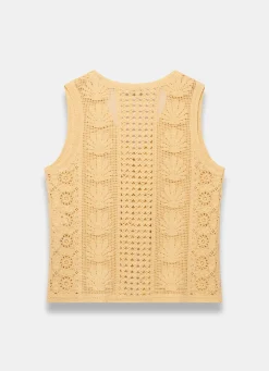 Hot Crochet Shell Tie Front Top All Tops|Tops
