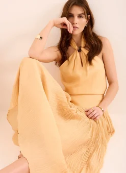 New Drop Waist Crinkle Midi Skirt Midi Skirts|Skirts