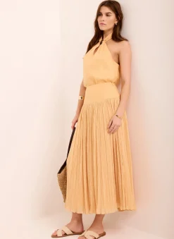 New Drop Waist Crinkle Midi Skirt Midi Skirts|Skirts