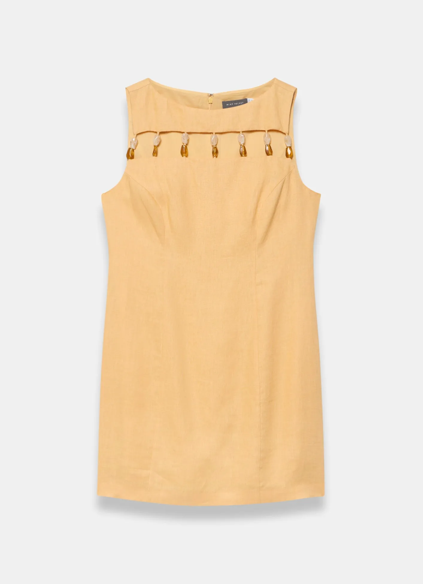 Discount Linen Beaded Mini Dress Summer Dresses|Mini Dresses