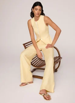 Linen Blend Longline Waistcoat Waistcoats