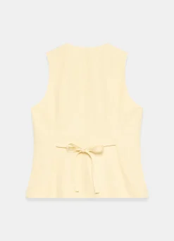 Linen Blend Longline Waistcoat Waistcoats
