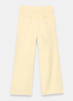 Clearance Linen Blend Pleated Wide Leg Trousers Wide Leg Trousers|Trousers