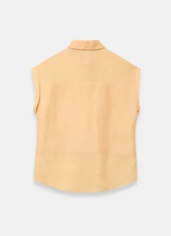 Sale Linen Blend Sheer Panel Shirt Shirts & Blouses|All Tops